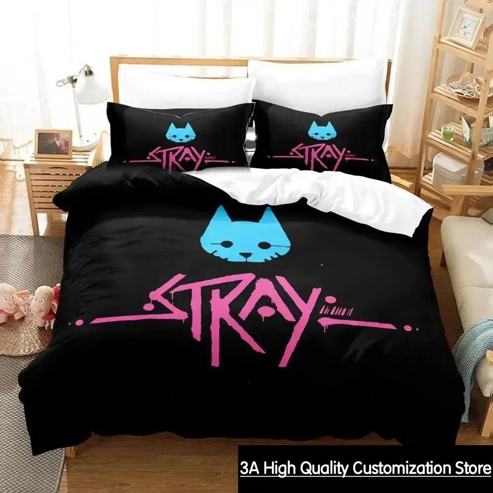 

Comforter Stray Game Cat And Momo Bedding Set Bed Set Comforter King Queen Size Boys Adult Bedding Set Comforter (quilt)-EU Single(135*200cm)3pcs