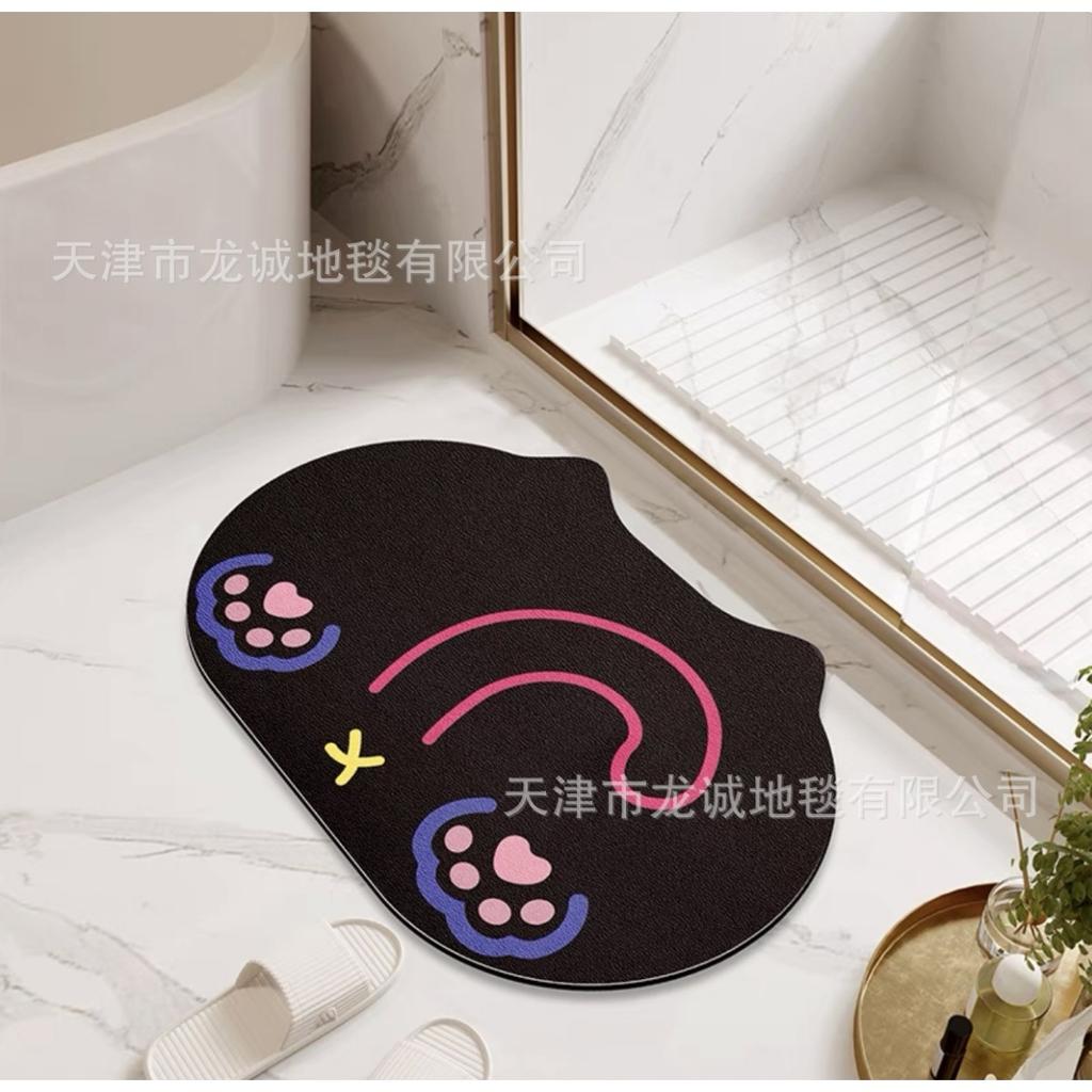 Washroom Diatom Mud Slip-resistant Dirty Easy To Take Nice Care of Carpet Cartoon Cute Washroom Moisture-wicking Quick Dry Wear-resistant Mat