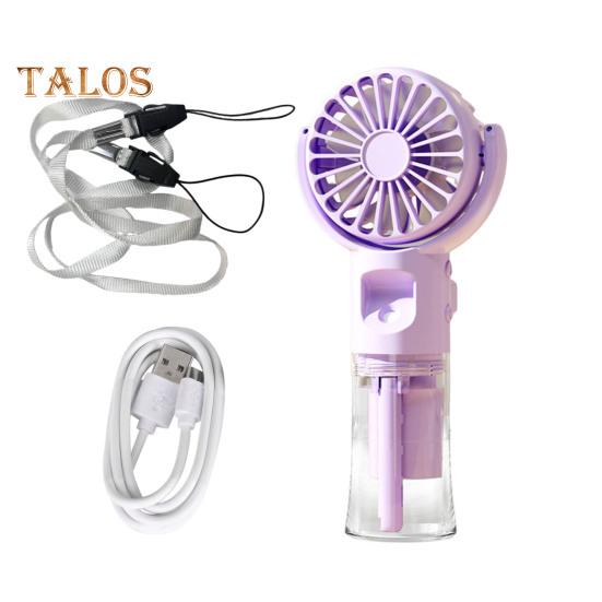 Handheld Fan Water Spray Cooling Fan with 4 Speed Settings Low Noise Rechargeable Battery Operated Misting Fan with Lanyard