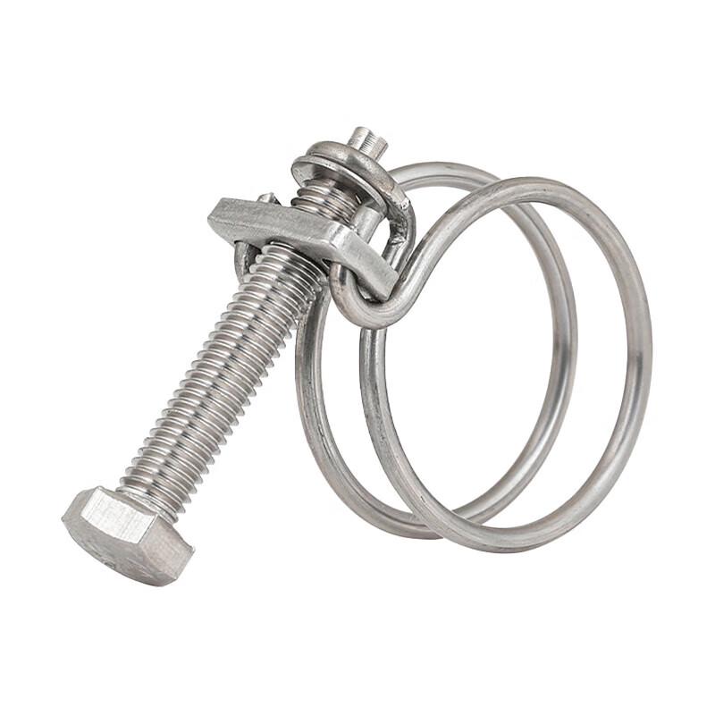 Shuoda Jianlian 304 Stainless Steel Double Wire Hose Clamp 24-28mm Diameter