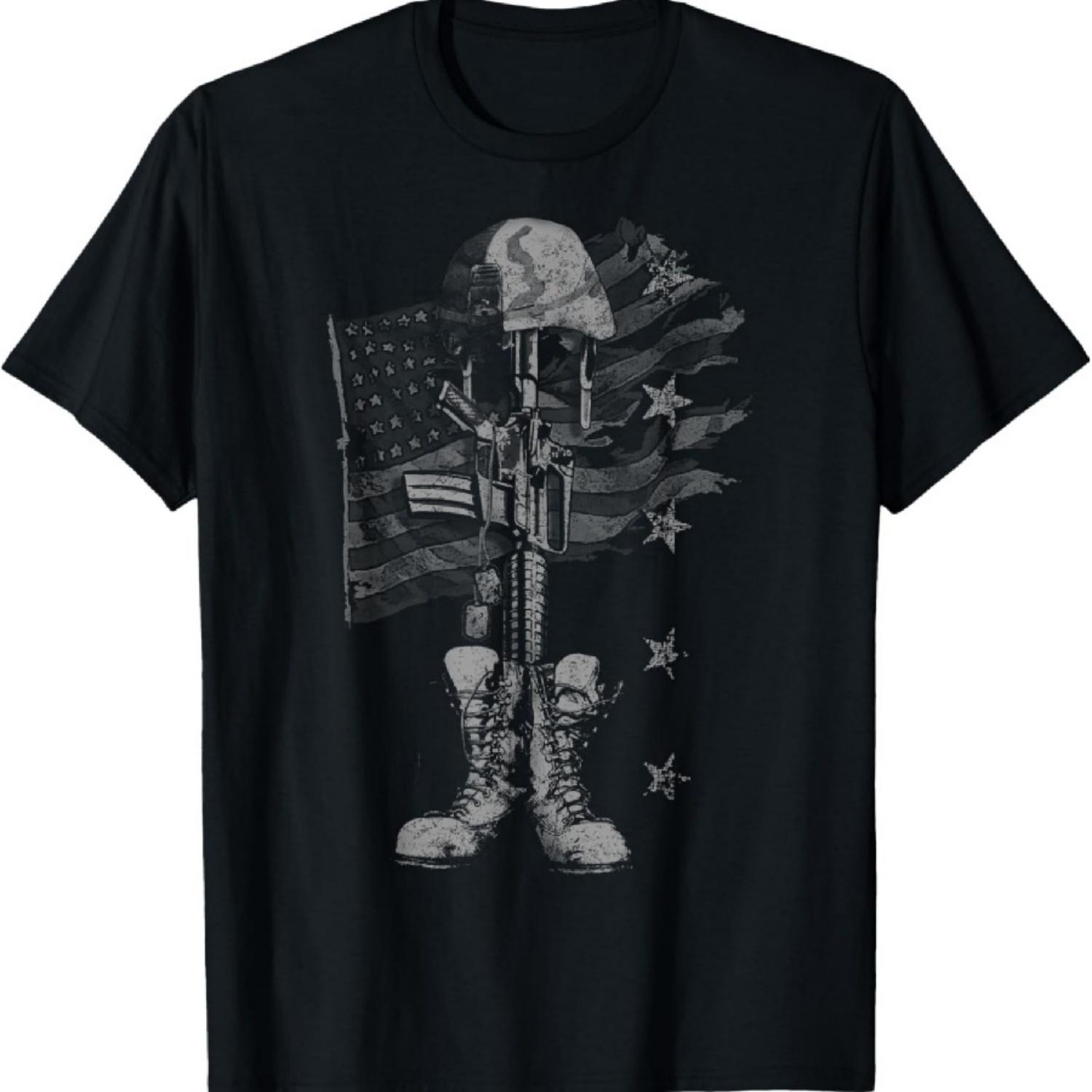 Футболка «Полевой крест с американским флагом» S