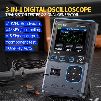 DSO-TC4 Three-in-one Oscilloscope Transistor Detector Signal Generator 10M Bandwidth Anti-burn