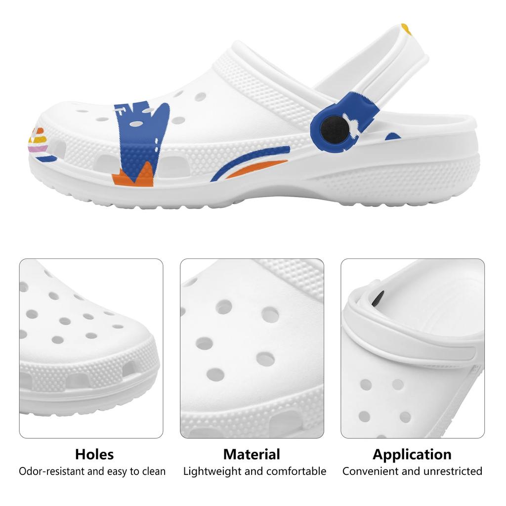 Cartoon Printed EVA Clogs for Women Men Lightweight Breathable Slip On Casual Shoes Soft Sole Summer Sandals Daily Comfort Wear