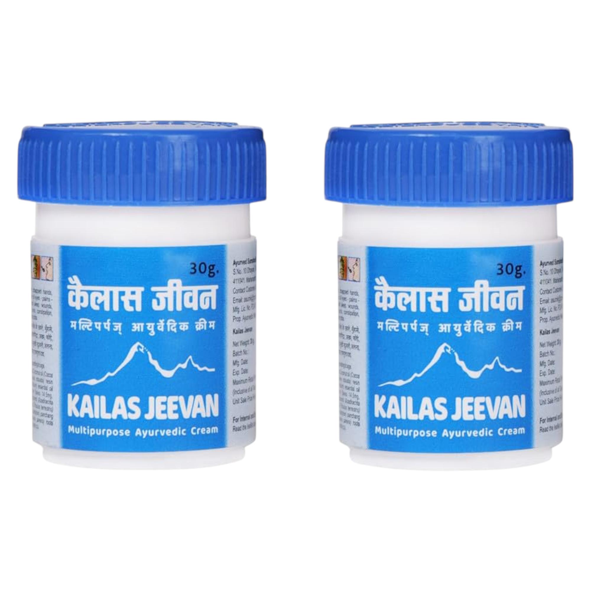 

Увлажняющий крем Kailas Jeevan 30 г Упаковка из 2 штук для сухой и чувствительной кожи Ежедневное увлажнение лица и тела