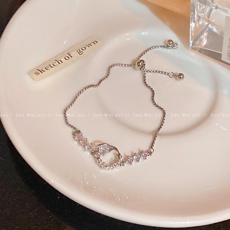 Super Fairy Micro-inlaid Zircon Pull-out Bracelet Women's Light Luxury Exquisite Design Bracelet Hand