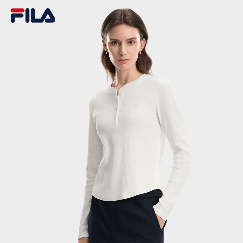 Fila Women's Slim Fit Long Sleeve Henley Top