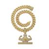 Diamond Muscle Money Bag Hip Hop Pendant: High-End Alloy Rhinestone Men's Cuban Chain Necklace