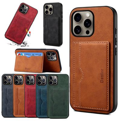 Retro Wireless Charging Leather Wallet Case For For Iphone 16 Pro 11 12 13 14 15 Pro Max Plus Cards Holder Magnetic Phone Cover
