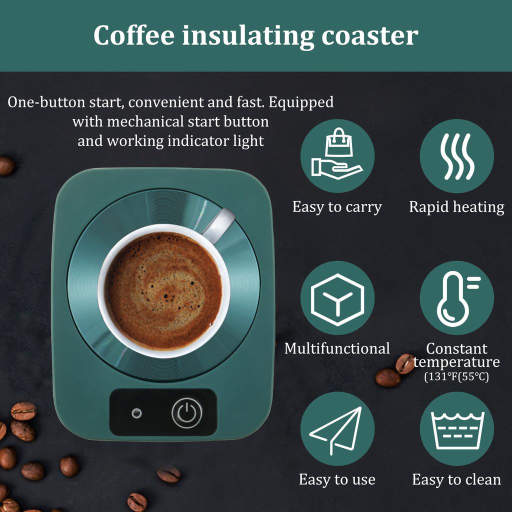 Mug Warmer Fast and Even Heating Electric Cup Warmer with US Cable Plug Thermostat Coffee Cup Heater for Office Desk Home Travel