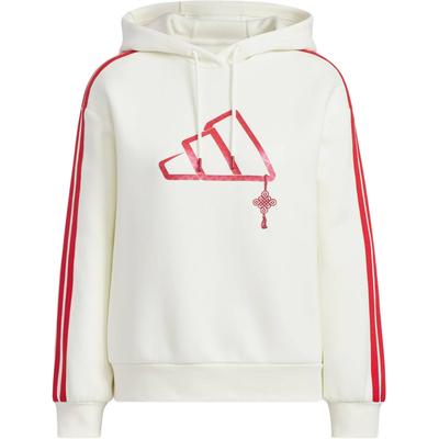 Casual Series Markenlogo Kapuzenpullover Gestreiftes Dickes Sweatshirt Damen Sweatshirt Han-Jade-Weiß JZ1638