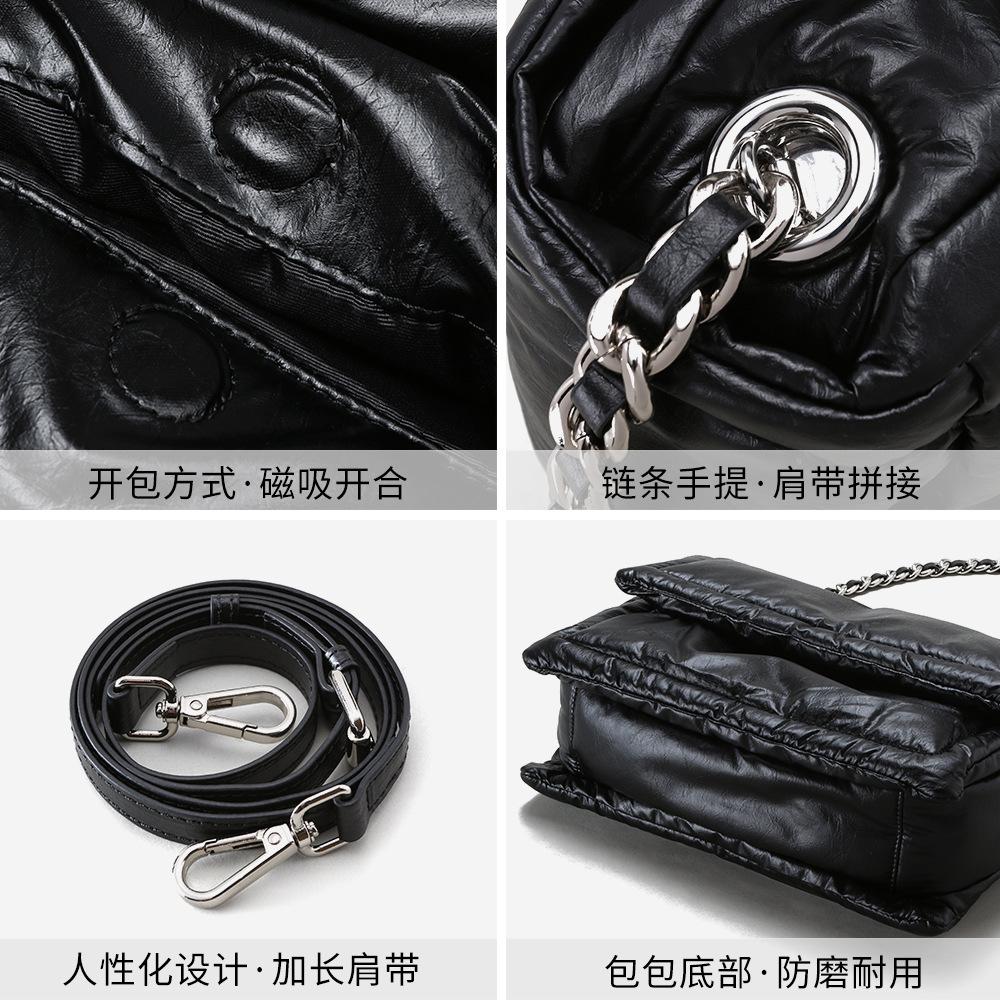 Niche down jacket soft waxy toast bag large capacity high-end chain tote underarm bag women's shoulder messenger bag