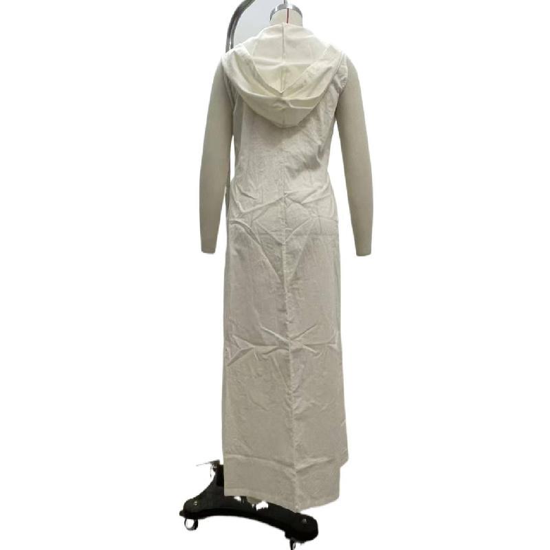 2026 New Women's Casual Loose Sleeveless Long Dress with Single-Breasted Buttons and Fashionable Hood