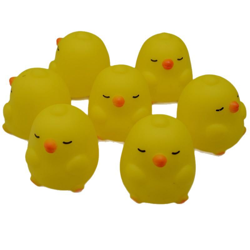 Chubby Yellow Chicken: Cute Fluffy Stress Relief Rubber Toy