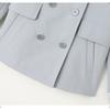 Women's Double Breasted Trench Coat Cuffed Sleeves Contrast Korean Style Elegant Versatile