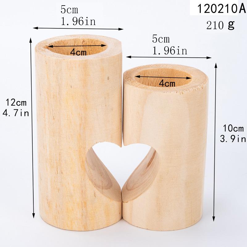 Tea Light Candle Holders for Table Centerpiece, Decorative Wood Tealight Candle Holder Set, Unity Heart Candle Holder for Home