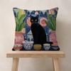 Fodera per Cuscino Gatto Camera da Letto Verde Artistico e Fodera per Cuscino Divano Decorazione Stanza Casa Regalo per Bambini