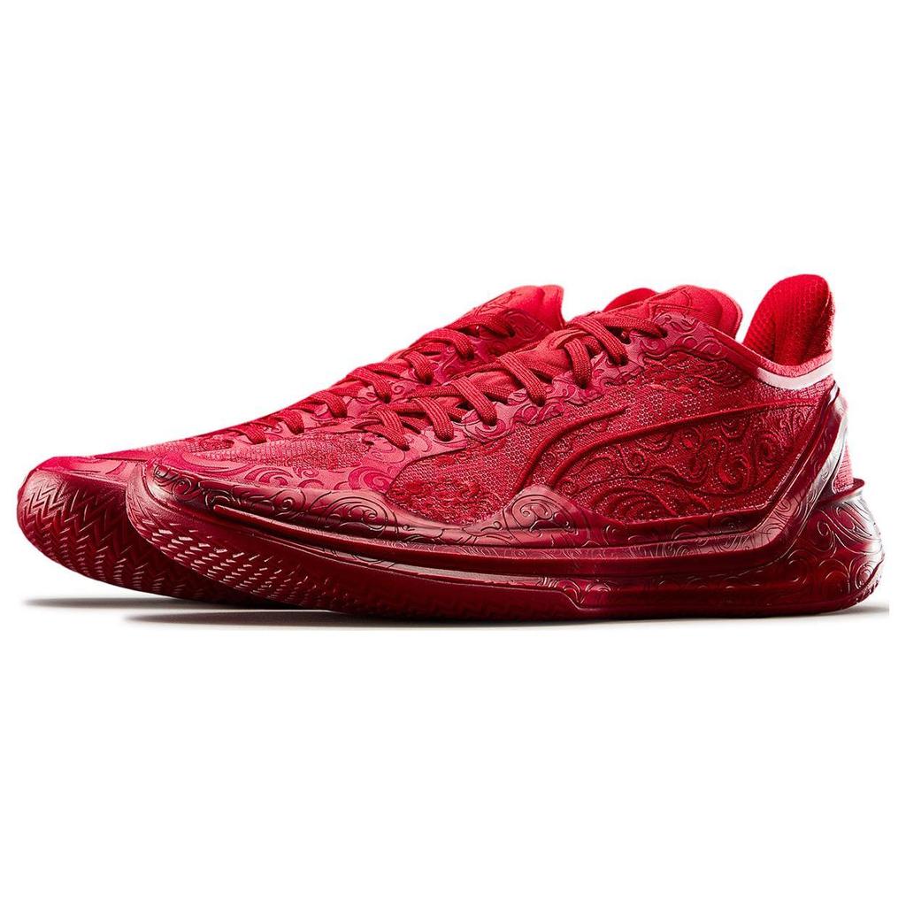 Li Ning Blade 4 V2 Basketball Shoes Unisex Low top Samba Red ABAU061-2