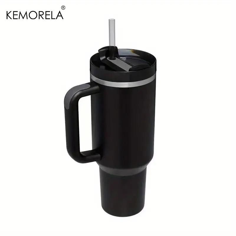 KEMORELA 40oz Stainless Steel Vacuum Insulated Tumbler 1182ML With Lid And Straw For Water Iced Tea Or Coffee Smoothie And More
