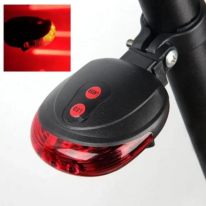 Велосипедный Лазерный Задний Фонарь Водонепроницаемый 2 Параллельные Линии Лазерный Задний Фонарь Звездное Небо Предупреждающий Фонарь Лазеры 5 светодиодов