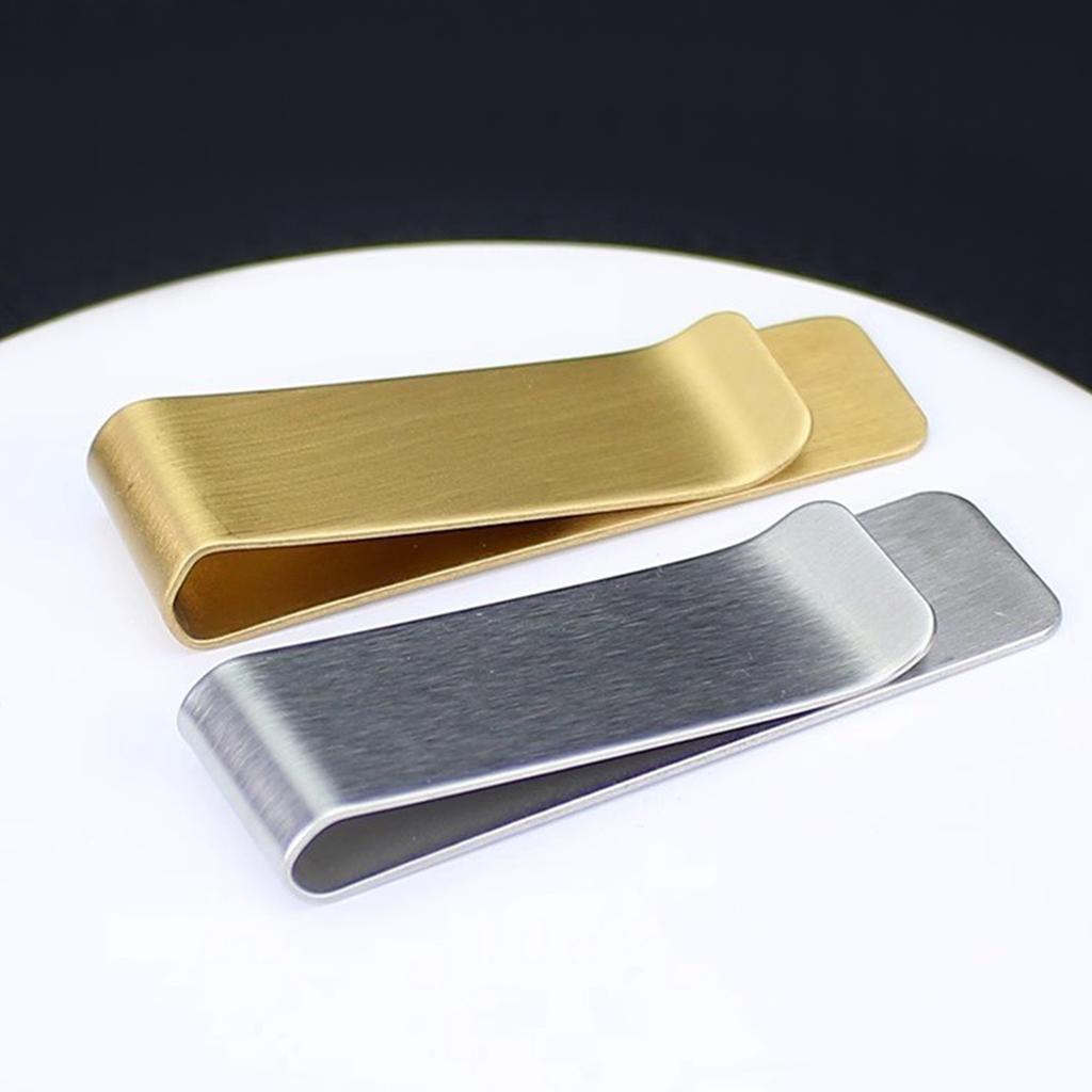 2pcs Metal Money Clip for Credit Card Holder Bill Clamp for Mini Purse Stainless Steel Brass Paper Clip for Notebook Bookmark
