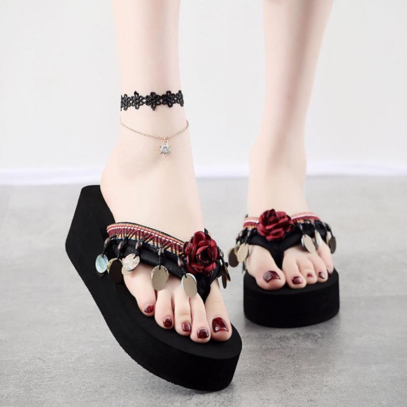 Fashion Platform Slides Outside Flip Flops Shoes for Women on Beach Heeled Sandals Designer Luxury Non Slip Top Designs Woman Slippers