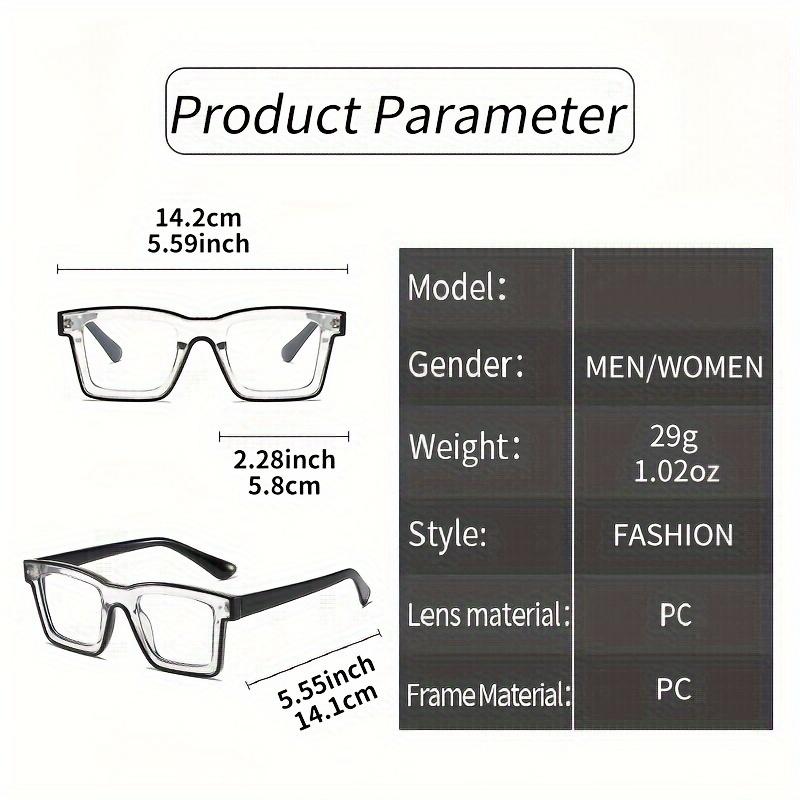 Anime Square Clear Lens Glasses Candy Color Cosplay Costume Decorative Glasses Computer Spectacles For Women Men