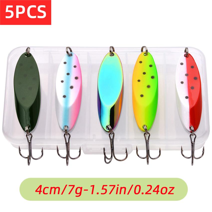 5 Pcs /box Sequined Spoon Lure for Fishing Baits, Sea Lures Tool, Wobblers Spinner,  5G, 7g, 10g, 14g, 18g, 20g,