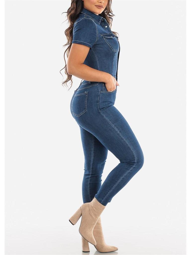 Stylish Sexy Fashion Denim Jumpsuit Available for Sale