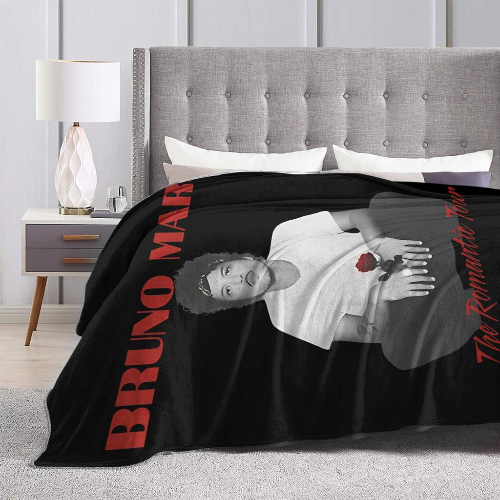 Bruno Mars The Romantic Tour Manta Rosa Manta Polar Decoración para Sofá del Hogar Ultra Suave Cálida Colcha