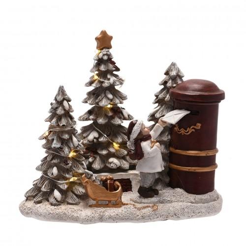 Boy Posting Letters with Tree Scene Ornament