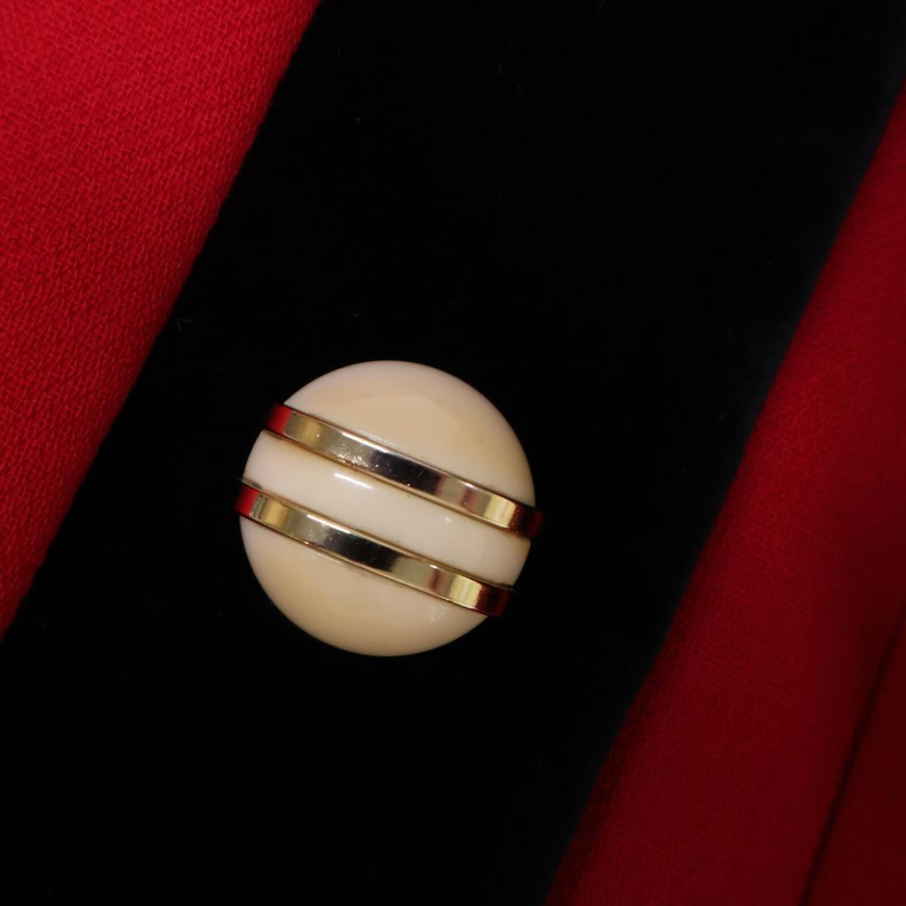 Gucci [Good condition/Domestic Regular] 582511 Velour Switching Collarless Long Coat 38 Red / blackUsed