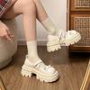 2025 Spring and Summer Retro Round Head New Jk Platform French Small Leather Shoes Women's Black Light Mouth Mary Jane Single Shoes