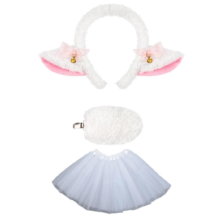 Halloween Sheep Cosplay Accessories Sheep Headband Sheep Tail Skirt for Children Women Halloween Lamb Role Play Outfit