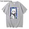 Hololive VTuber T-skjorte Unisex Harajuku tegneserie-grafikk-t-skjorter Unisex-tilfeldig bomullst-skjorte Herre Anime Kawaii Shirakami Fubuki T-skjorte
