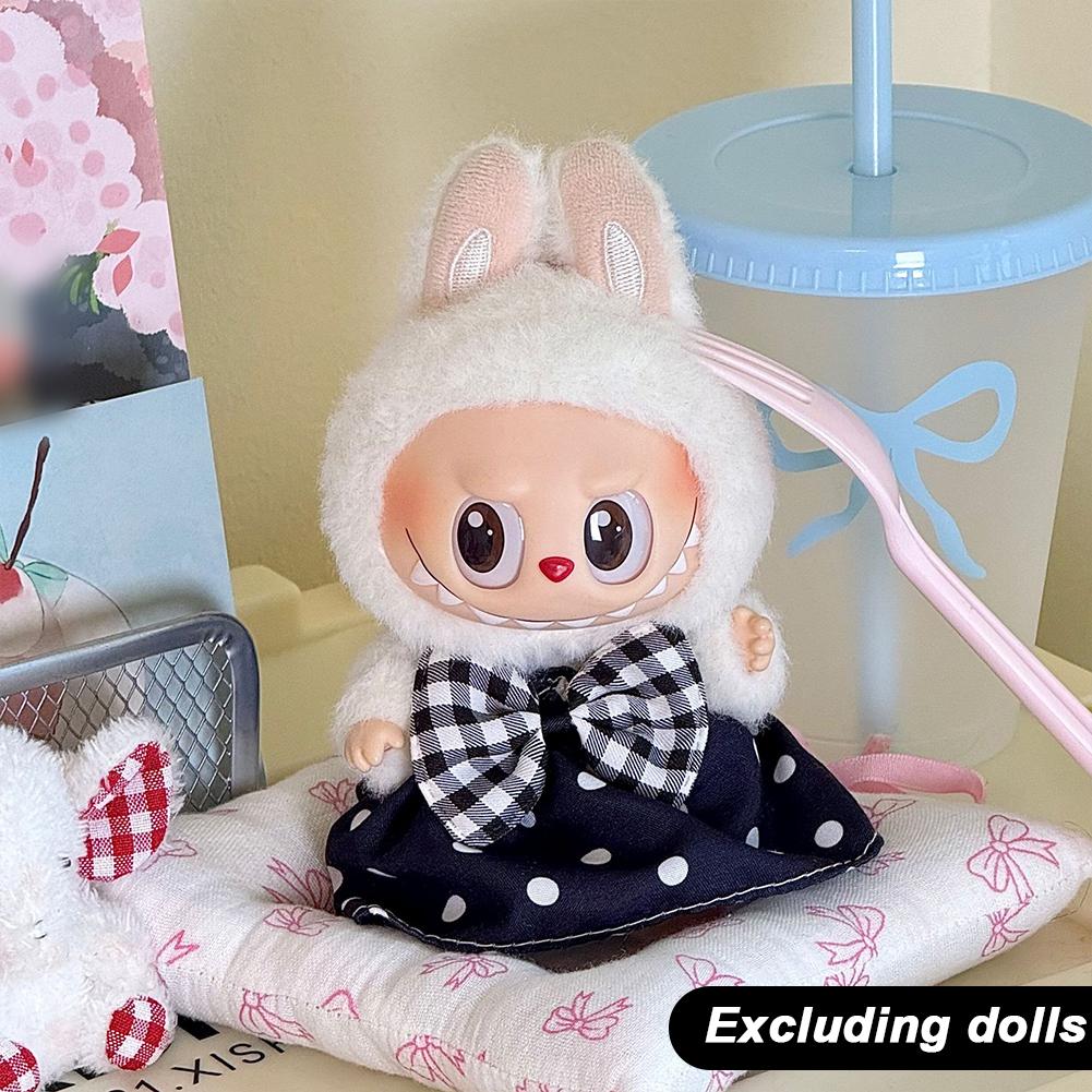For 17cm Labubu Doll Clothes Fashion Clothes Dress Doll Clothes Color Match Overalls Dolls Accessories Cute Decoration Little Clothes