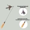 Wooden Handle Spring Teasing Cat Stick Simulation Fishing Rod Interactive Cat Teaser Stick Feather Replaceable Bell Squeaky Cat