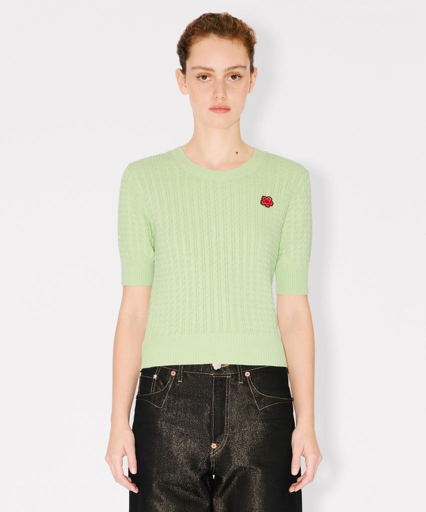KENZO Women'S Bokeh Flower Cable Crest Short Sleeve T-Shirt_K265Aw3601Grx