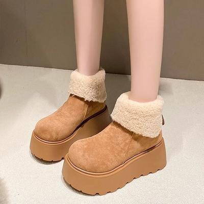 Korean Version of Snow Boots Women's Winter 2025 New Fashion Versatile Velvet Thickened Warm Cotton Shoes