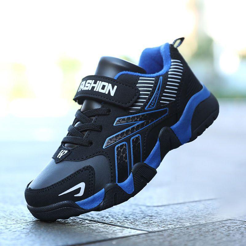 Boys' Sports Shoes Autumn and Winter Leather Waterproof Children's Primary School Students Middle School Boys' Casual Running Shoes