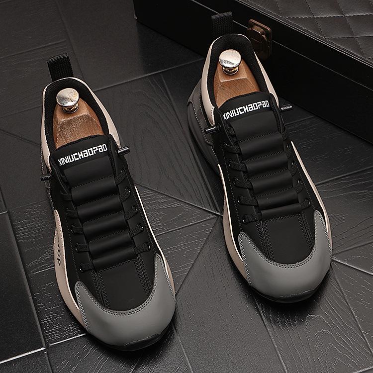 

New Men s Korean Version Color Blocked Interior Height Increasing Bag Sole Trend Low Top Dad Shoes Personality Casual Shoes Trend Men s Shoes 39