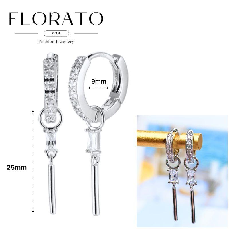 FLORATO 925 Silver Earrings Chain Tassel Pendant Earrings Zircon Silver Earrings for Women Trend Luxury Wedding Jewelry