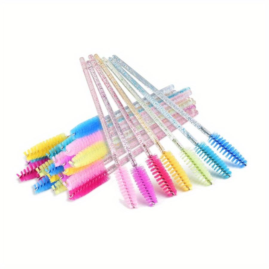 50 PCS/pack Colored Disposable Mascara Brush Grafted with Crystal Mascara Wand Colored Spiral Solid Mascara Brush