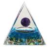 Energy Pyramid Orgonite Healing Crystals Chakra Tool 5*5*5cm Natural Amethyst Handmade Gift Home Office Decor