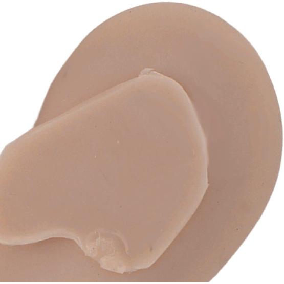 Silicone Ear Model, Flexible Left and Right Model for Ear Piercing, Silicone Body Parts, Silicone Ear Mould (Dark Skin Colour)