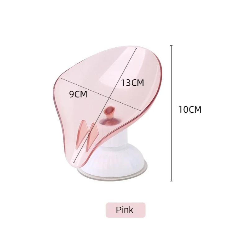 Rotatable Suction Cup Draining Soap Box Bathroom Soap Dish Draining Rack Leaf Shape Punch-free Soap Holder Kitchen Accessories