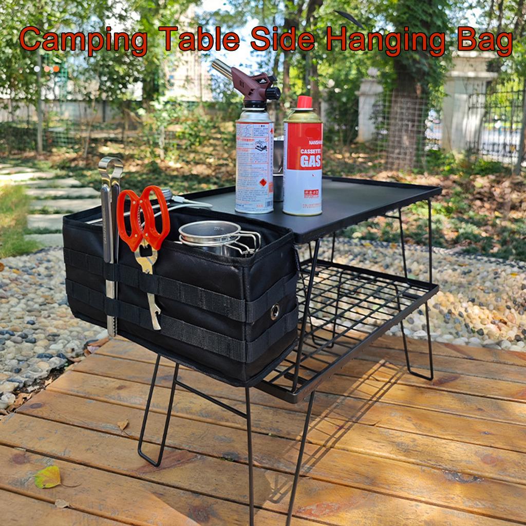 1 stück Faltbare Seite Hängen Tasche Nacht Lagerung Organizer Für Camping Klapptisch Outdoor Wandern Picknick Ausrüstung Tragbare