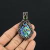 Abalone Shell 999 Copper Wire Wrapped Pendant, Handmade Gemstone Pendant Jewelry, Gifts For Wife Brand New Pendant