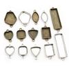 10pcs Double Loops Connector Pendant Cabochons Blank Base Settings Tray Heart Sqaure Rectangle Oval DIY Jewelry Findings
