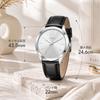 BUREI Men's Analog Quartz Watch Waterproof Slim Business Casual Black Leather Belt
