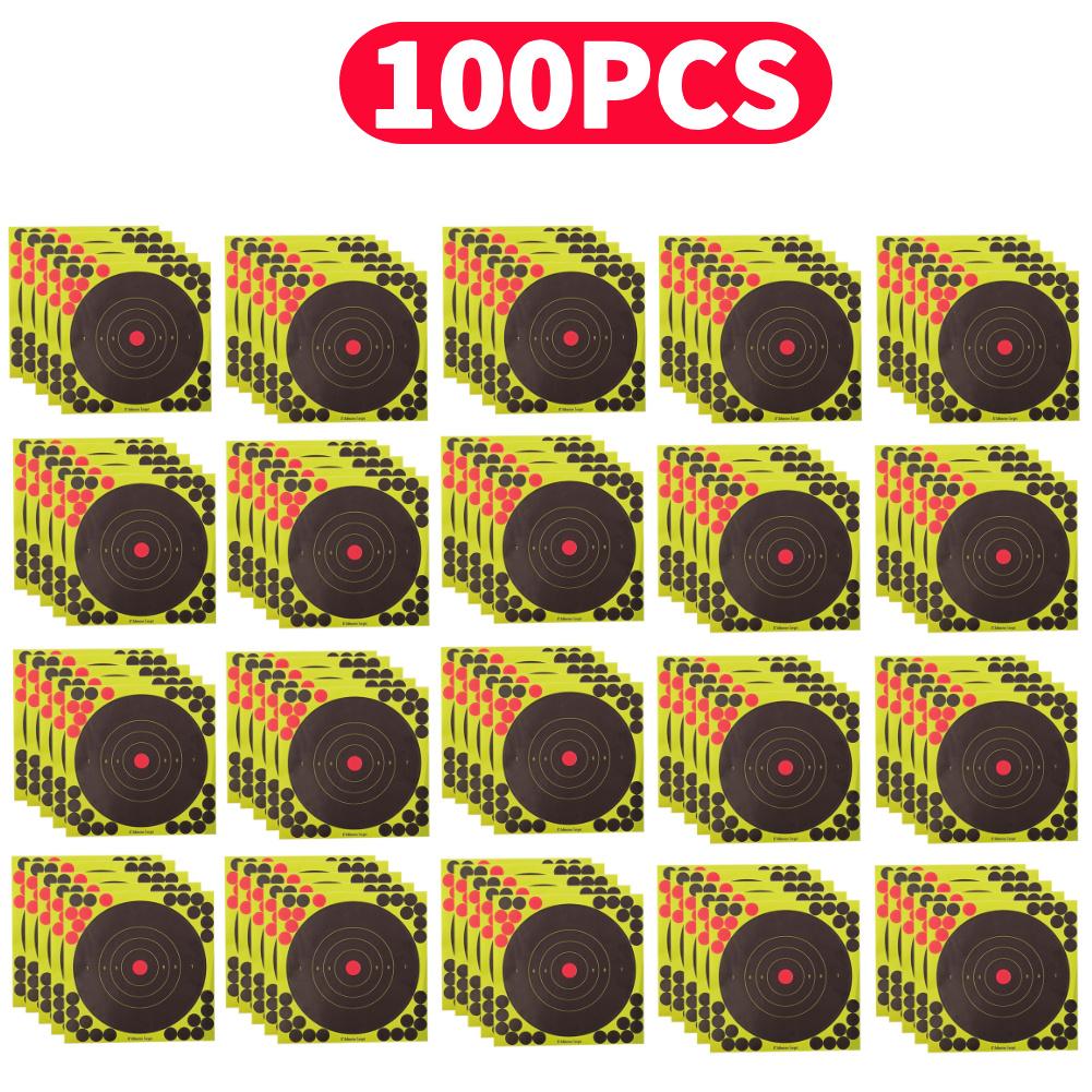 10-100 Pcs 8-inch Splatter Target Reactive Shooting Target Shoot Train Target Paper Stickers Hunting Shooting Training Papers